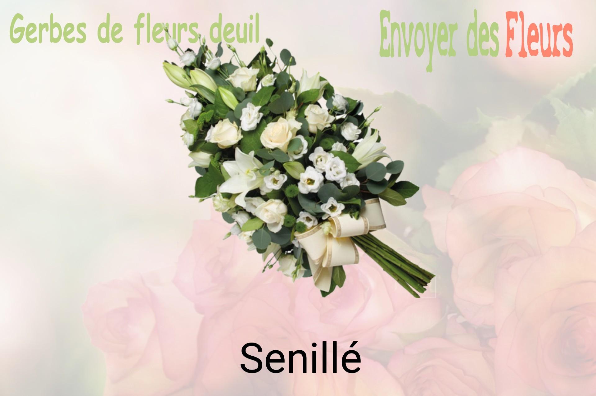 Gerbe de fleurs de deuil livrée à Senillé